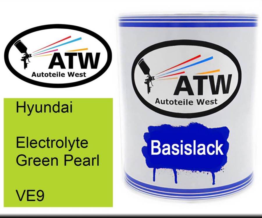 Hyundai, Electrolyte Green Pearl, VE9: 1L Lackdose, von ATW Autoteile West.